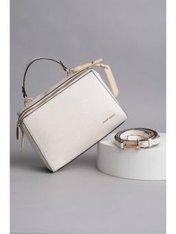 Allen Solly - Women White Casual Handbag with Detachable Strap