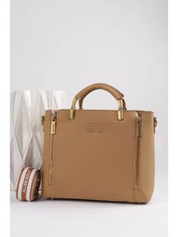 Allen Solly - Women Brown Casual Handbag with Detachable Strap