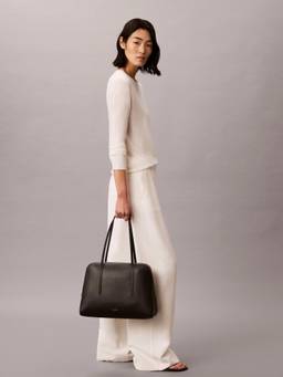 Calvin Klein - Solid Black Pu Shoulder Bag
