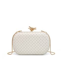 Akiki London - Women Durham Frame Clutch (White)
