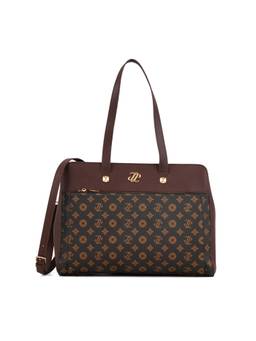 Lavie Signature - Brown Mono Roswel Shoulder Bag With Detachable Strap