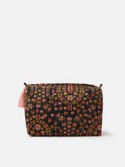 Accessorize London - Women's Black Floral Quilted Pouch