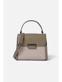 Van Heusen - Women Olive Patterned Casual Handbag with Detachable Strap
