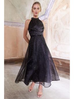 Love & Roses - Halter Neck Crystal Midi Dress