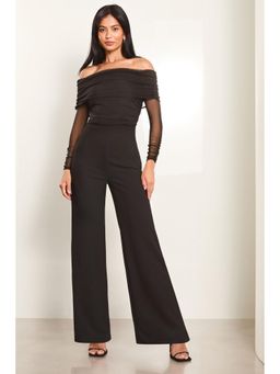 Lipsy - Bardot Mesh Long sleeve Jumpsuit