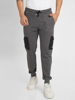 Spykar - Men Anthra Melange Slim Fit Ankle Length Blended Jogger Trackpant