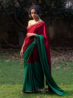 Suta - Multi-Color Colorblock Cotton Blend Saree