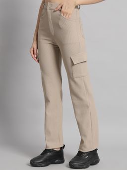 BROOWL - Womens Beige Cordoury Trouser