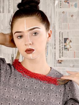 Odette - Blood Red Airy Beaded Multistrands Necklace