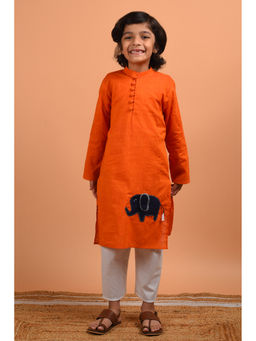 KALP - Haathi Orange Kurta (Set of 2)