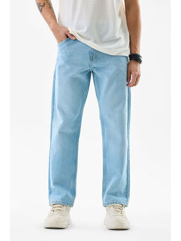 Snitch - Mens Light Blue Solid Relaxed Casual Jeans