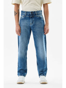 Snitch - Mens Blue Solid Relaxed Casual Jeans