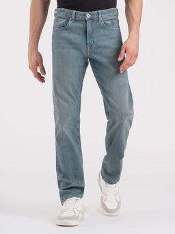 Red Tape - Mens Tinted Light Blue Solid Straight Fit Jeans