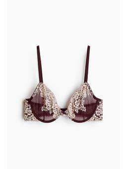 H&M - Women Maroon Underwired Lace Bra