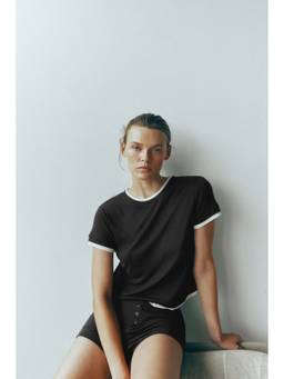 H&M - Women Black Jersey Top And Shorts