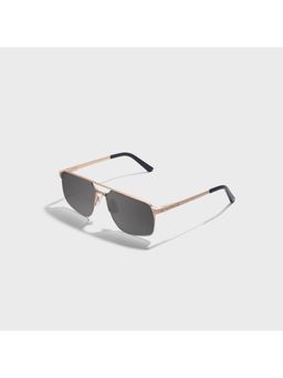 SAM AND MARSHALL - 400% UV Protection Metal Black Lens Rectangle Sunglasses