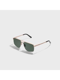SAM AND MARSHALL - 400% UV Protection Metal Green Lens Rectangle Sunglasses