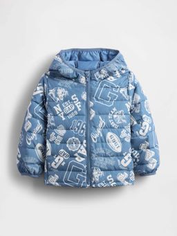 GAP - Boys Graphic Printed Hooded Puffer Jacket