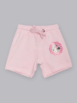 Kidsville - Mickey and Friends Graphic Printed Pink Shorts For Girls