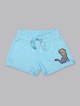 Kidsville - Frozen Graphic Printed Blue Shorts For Girls