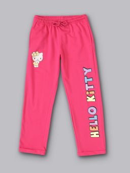 Kidsville - Hello Kitty Graphic Printed Pink Trousers For Girls