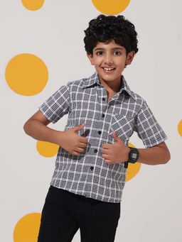 Cherry & Jerry - Black Checked Cotton Half Sleeve Shirt