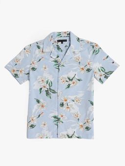 Tommy Hilfiger - Blue Boys Printed Regular Fit Cotton Shirt