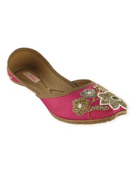 fulkari - Zinnia Rani Gold Leather Juttis