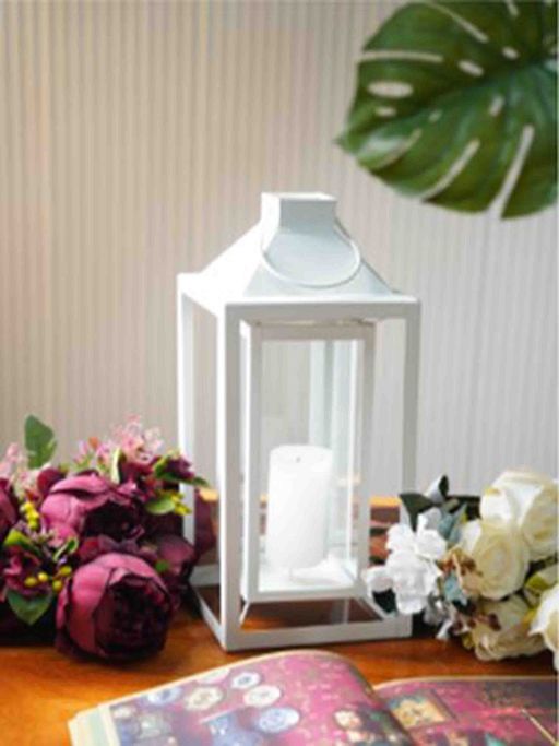 Folkstorys White Greek Metal Lantern