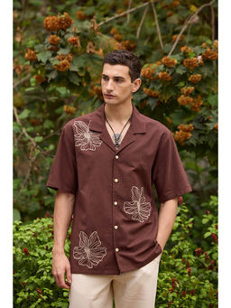 The Clothing Factory - Earthy Brown Embroidered Shirt