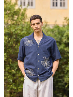 The Clothing Factory - Midnight Blue Embroidered Shirt