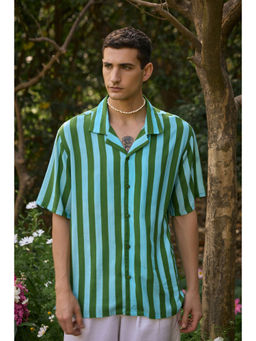 The Clothing Factory - Vibrant Green-Striped Shirt