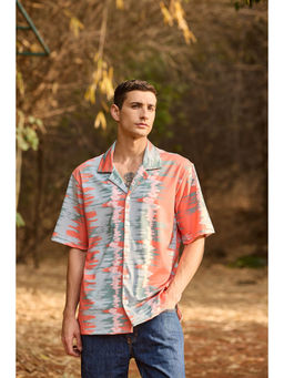 The Clothing Factory - Men Orange Abstract Print Shirt