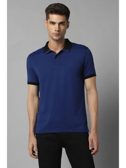 Allen Solly - Men Blue Solid Polo Neck T-shirt