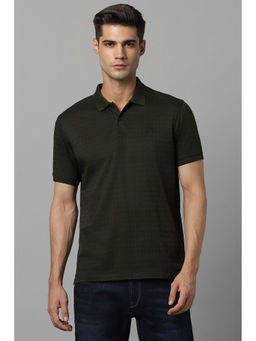 Allen Solly - Men Green Print Polo Neck T-shirt