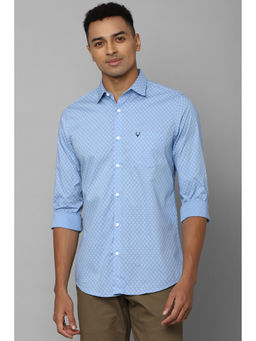 Allen Solly - Men Blue Slim Fit Print Full Sleeves Casual Shirt
