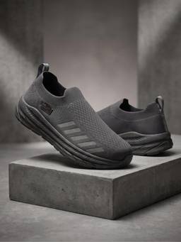 LIBERTY - Force 10 Acto121E Dark Grey Sports Non Lacing Walking Shoes for Men