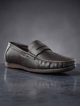 LIBERTY - Fortune Eval-1E Brown Formal Non Lacing Loafer Shoes for Men