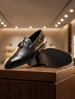 LIBERTY - Healers Jhpm-X4 Black Formal Non Lacing Mocassin Shoes for Men