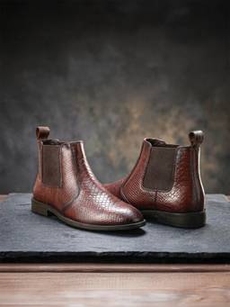 LIBERTY - Healers Jhpm-X7 Brown Casual Chelsea Boots for Men