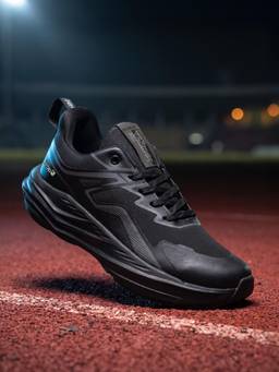 LIBERTY - Leap7X Pwre038E Black Sports Lacing Running Shoes for Men