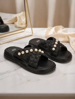 LIBERTY - A-Ha Restwalk-2 Black Bin Flip Flops for Women
