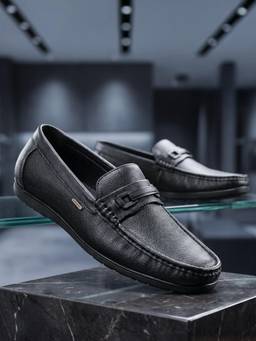 LIBERTY - Fortune Vlact210 Black Casual Non Lacing Loafer Shoes for Men