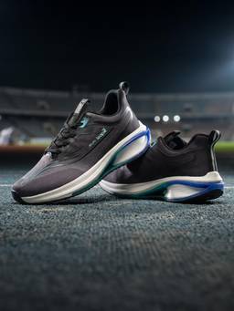 LIBERTY - Leap7X Zx-M-41E Black Sports Lacing Running Shoes for Men