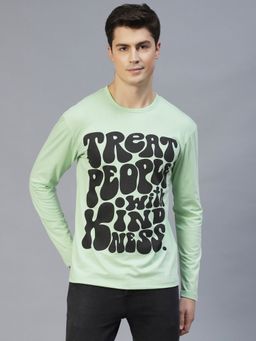 RIGO - Men Mint Green Printed Oversize T-Shirt