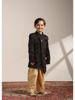 Manyavar - Blue Self Design Mandarin Collar Traditional Indo Western Patiala (Set of 2)