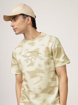 Andamen - Regular Fit Men Print Placement Embroidery Crew Neck