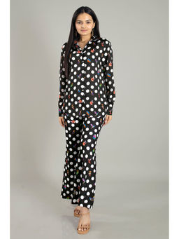 NEOFAA - Womens Black Humming Polka Co-Ord (Set of 2)