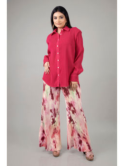 NEOFAA - Womens Tryxon Pleated Shirt and Pant (Set of 2)