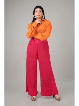 NEOFAA - Womens Sizzle Pleated Shirt and Pant (Set of 2)